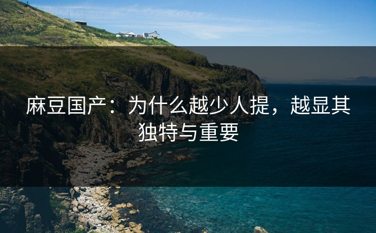 麻豆国产：为什么越少人提，越显其独特与重要  第1张