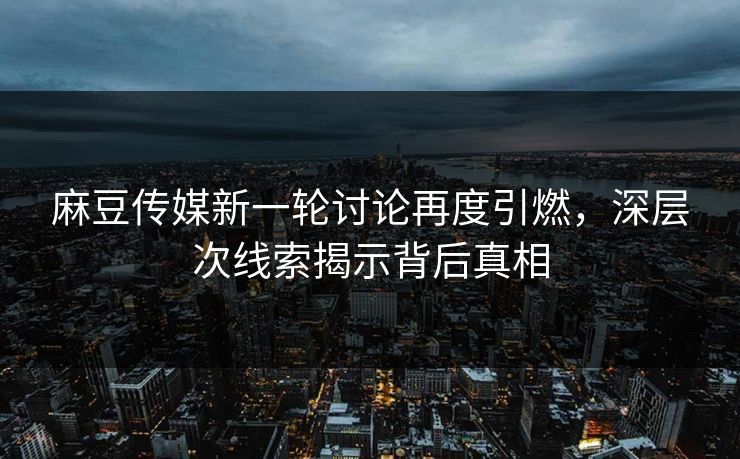 麻豆传媒新一轮讨论再度引燃，深层次线索揭示背后真相  第1张