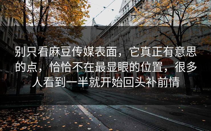 别只看麻豆传媒表面，它真正有意思的点，恰恰不在最显眼的位置，很多人看到一半就开始回头补前情  第1张