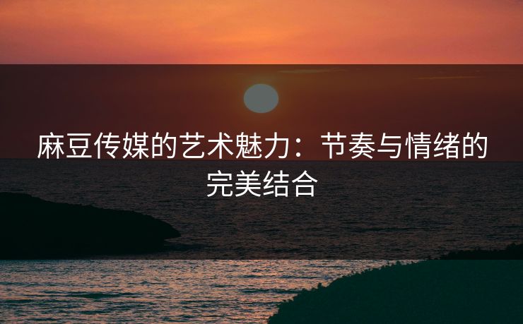 麻豆传媒的艺术魅力：节奏与情绪的完美结合  第1张
