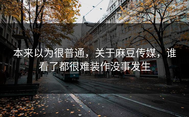 本来以为很普通，关于麻豆传媒，谁看了都很难装作没事发生  第1张